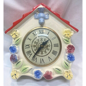 Hull Art Pottery Bluebird Birdhouse Clock Works